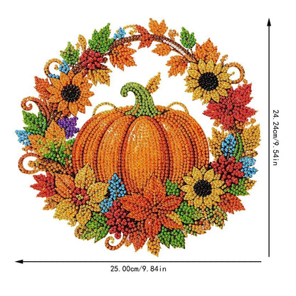 Diamond Pumpkin Pattern Hanging Wreath DIY Kit