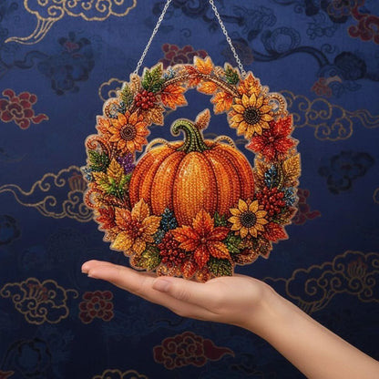 Diamond Pumpkin Pattern Hanging Wreath DIY Kit