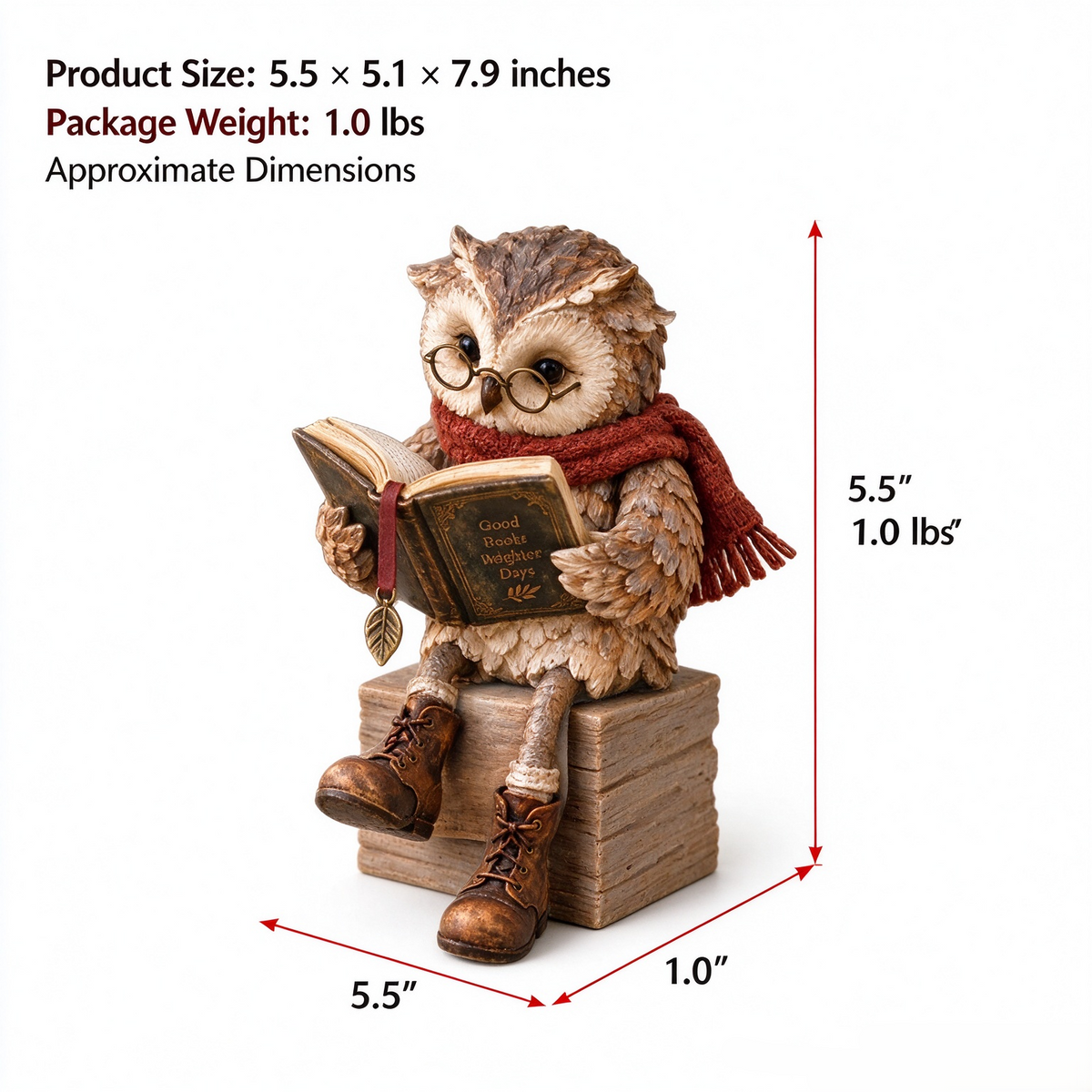 Reading Owl Figurine