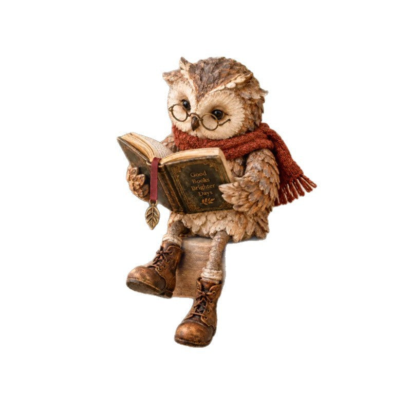 Reading Owl Figurine